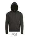 Heren Hooded Sweater Sols Zip Stone Charcoal Melange